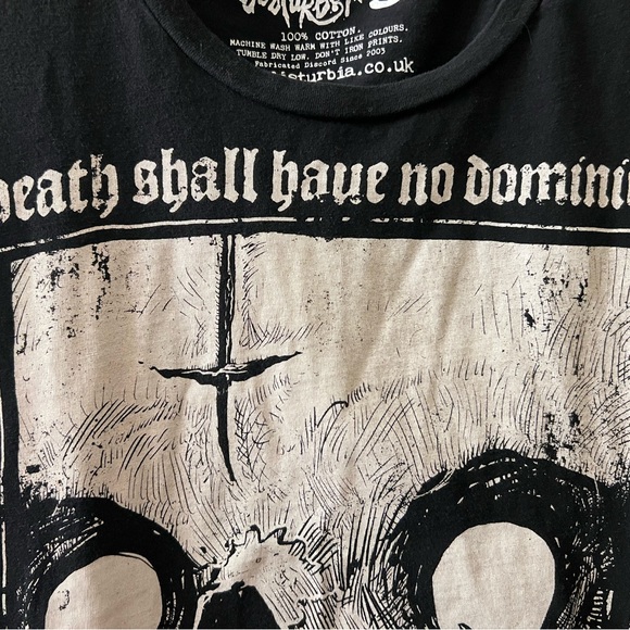 Disturbia Black Graphic Skull Dress with White Gothic Print - Picture 5 of 6